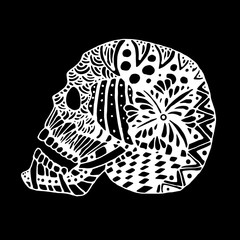 hand draw a skull zentangle trend patterns