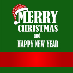beautiful Christmas card with Santa hat. the idea for your design