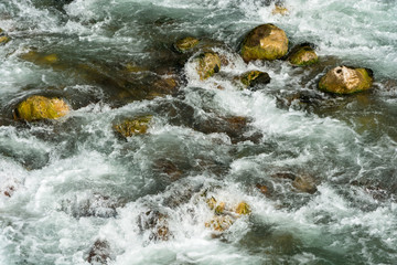 Water flow and the stones.