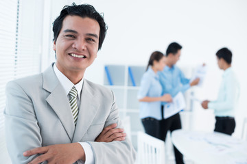 Fototapeta premium Cheerful executive