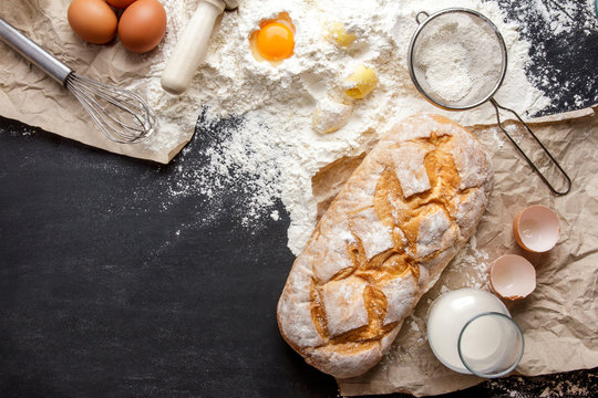 homemade glutten free bread with ingredients