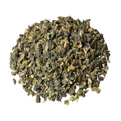 Tieguanyin Tea leaves, Chinese famous oolong tea isolated on whi