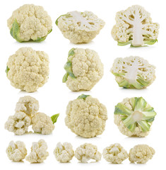 fresh cauliflower on white background