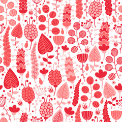 Seamless floral and flower background. Funny doodling. 
