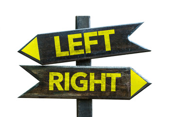 Left - Right signpost isolated on white background