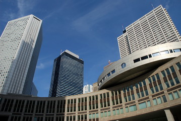 Fototapeta na wymiar Tokyo Metropolitan Government, Shinjuku District, Square and contemporary architecture