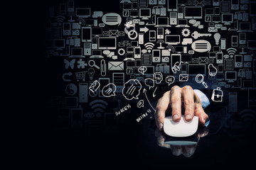 Businessman using mouse