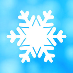 Vector white christmas snowflake on a blue background