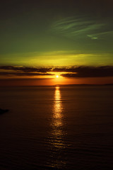 beautiful dark yellow sunset