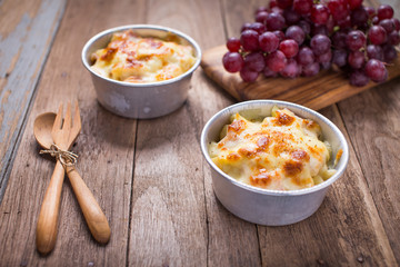 Cheesy Au Gratin with grape