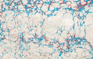 White and red bubbles ebru