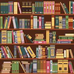bookshelf, books,  library