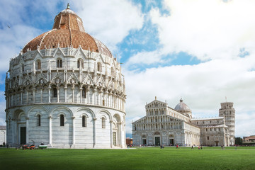 View of the Pisa Cathedral in Pisa, Italy..