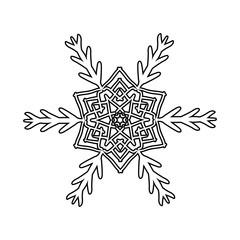 Ornament black white card with mandala.