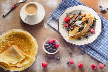 Crepes with berries