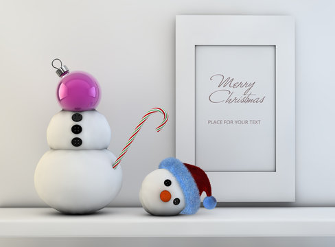Christmas concept with snowman