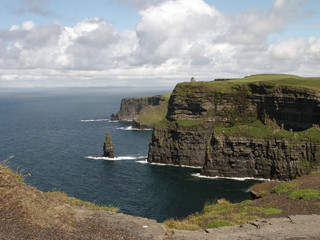 Fototapeta na wymiar The Cliffs of Moher wide angle view