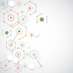 Abstract technology hexagonal background.