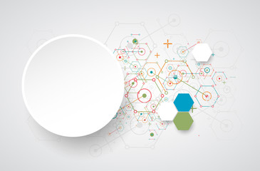 Abstract technology hexagonal background.