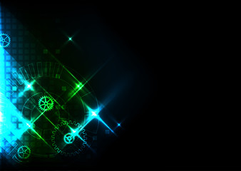 Blue abstract technological background
