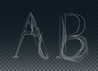 Vector Smoke or Haze Letter Font Type, two letters