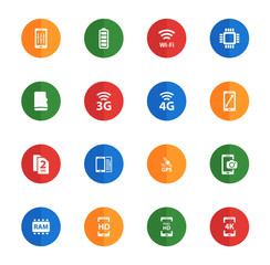 Smarthone specs simply icons