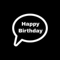 The speech bubble with the word happy birthday icon. Celebration and  feast-day, fete symbol. Flat
