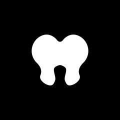 The tooth icon. Dentist and stomatology symbol. Flat