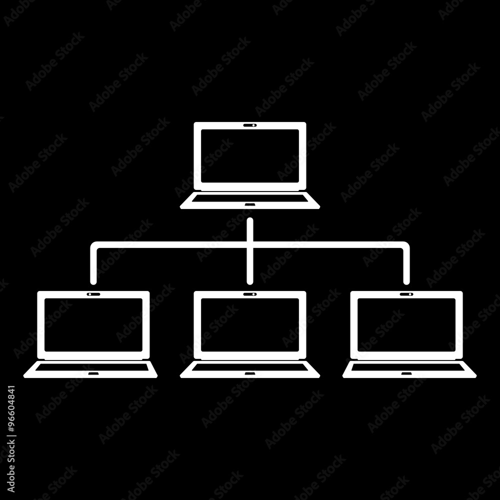 Poster the network icon. connection and internet, database symbol. flat