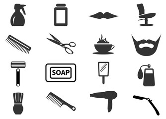 It is a set of barbershop simple web icons