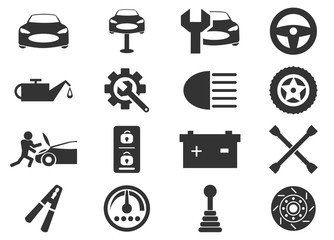 Car service maintenance icons