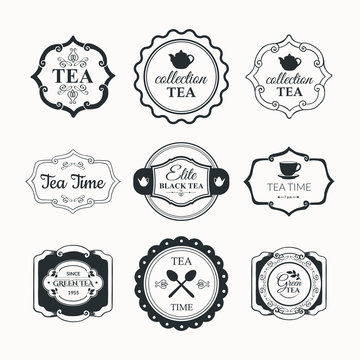 Vector Illustration with tea logo on white background. 