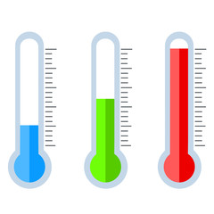 Thermometers set vector illustration.