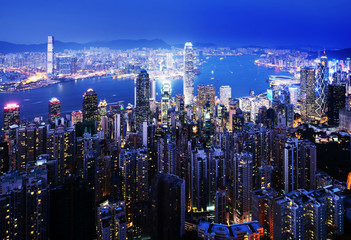 Obraz premium Hong kong from the Victoria peak