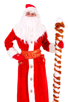 Christmas Santa Claus. Portrait Isolated on White Background