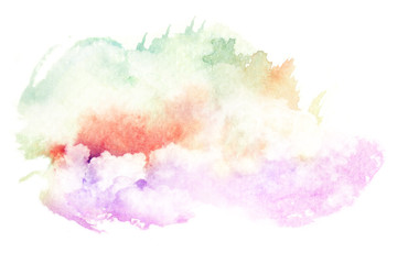 Watercolor illustration of cloud.