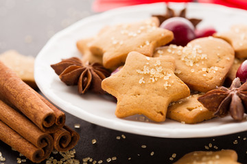 Christmas cookies with festive decoration