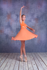 The young ballerina dancing  