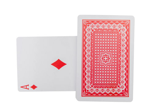 Playing cards isolated on white background. Poker diamonds