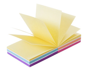 colored office paper on a white background