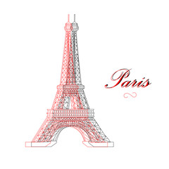 Fototapeta na wymiar Eiffel tower vector