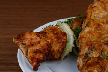 Grilled kebab meat
