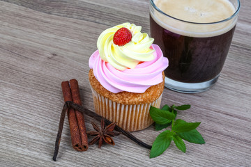 Cupcake with coffee