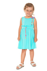 Adorable little fashion girl with beautiful hair