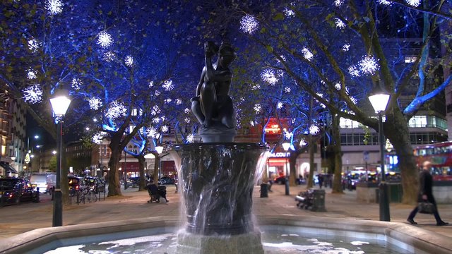 Christmas lights and decorations in Sloan Square, London