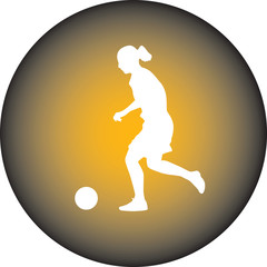 Fototapeta na wymiar woman play soccer