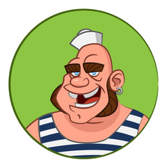 Big sailor. Vector avatar.
