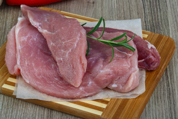 Raw pork Schnitzel