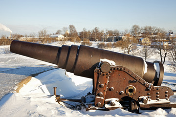 Cannon protecting Suomenlinna Sea Fortress