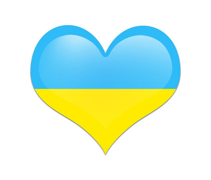 Heart with Ukraine flag